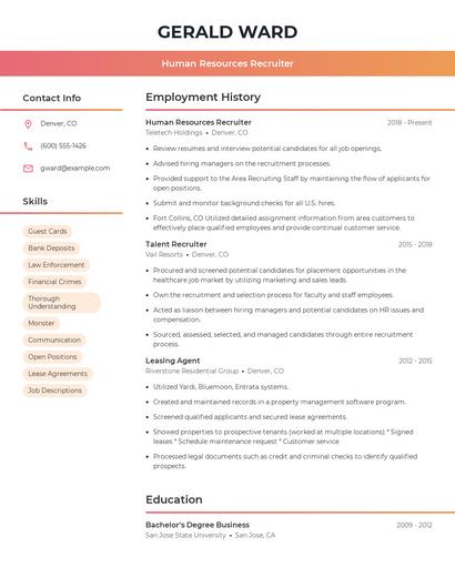 Resume example 3
