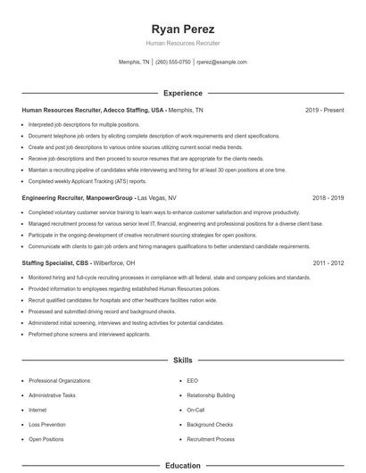 Resume example 1