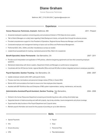 Resume example 1