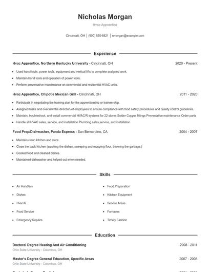 Resume example 1