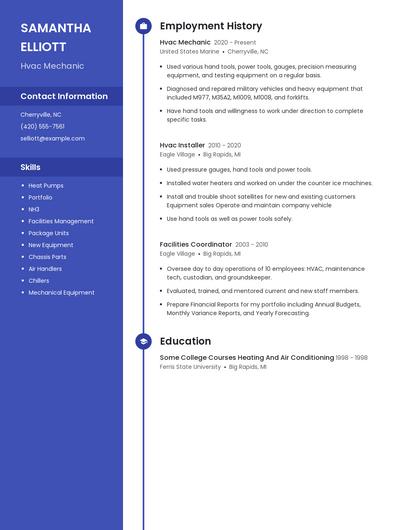 Hvac Mechanic Resume