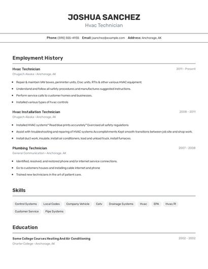 Hvac Technician Resume