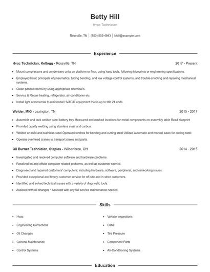 Resume example 1