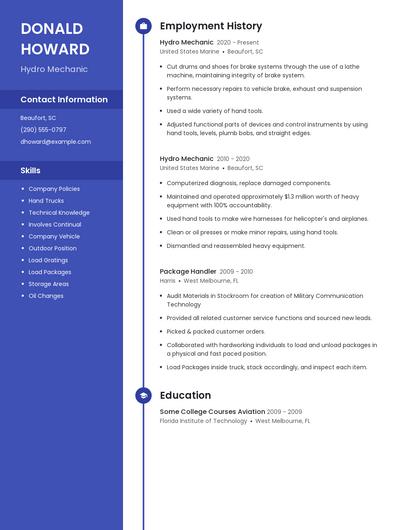 Hydro Mechanic Resume