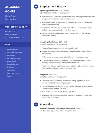 Hydrology Technician Resume