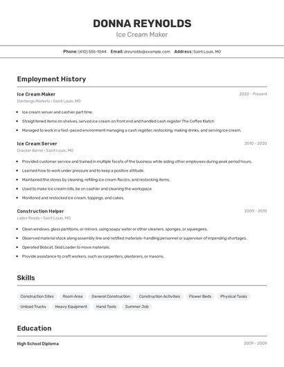 Resume example 2