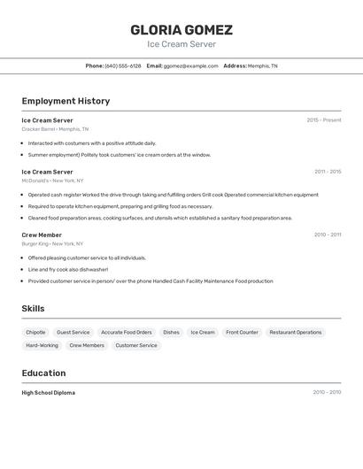 Resume example 2