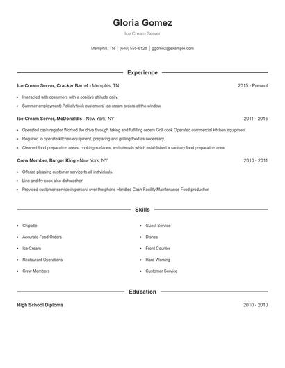Resume example 1
