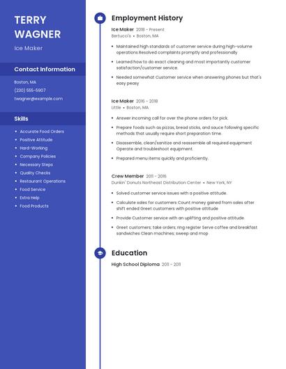 Ice Maker Resume