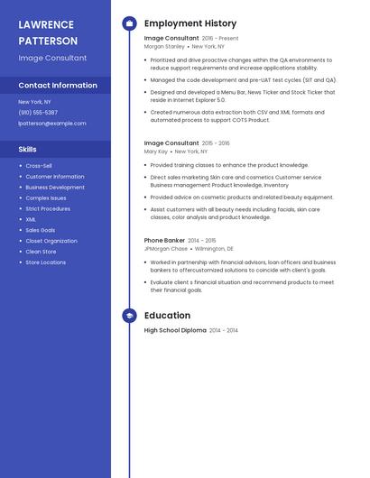 Image Consultant Resume
