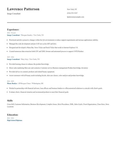 Image Consultant Resume
