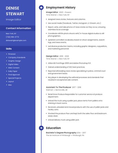 Image Editor Resume
