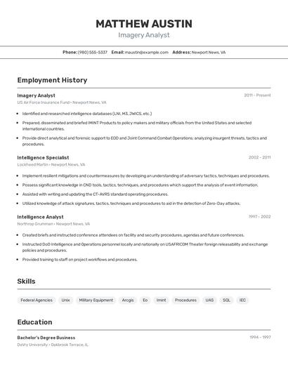Resume example 2