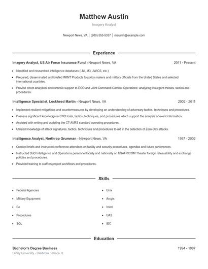 Resume example 1