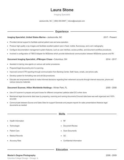 Resume example 1