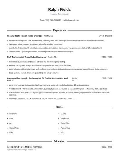 Resume example 1