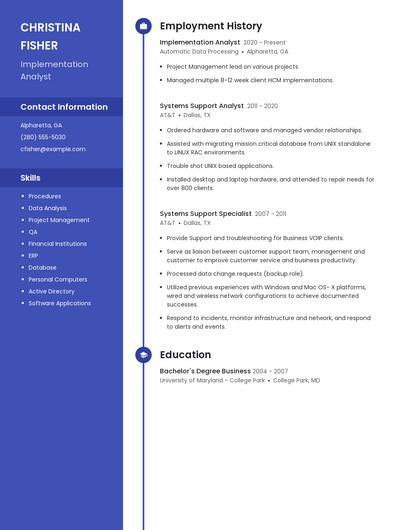 Resume example 5