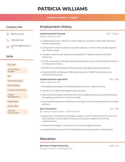 Resume example 3