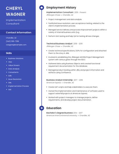Implementation Consultant Resume