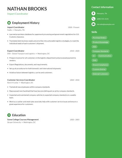 Resume example 5