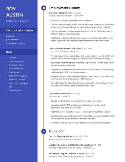 Resume example 4