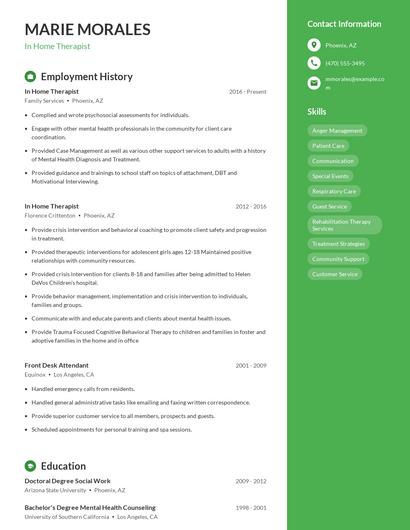 Resume example 5