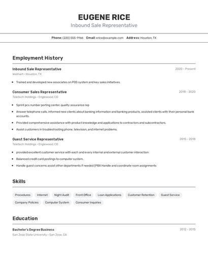 Resume example 2