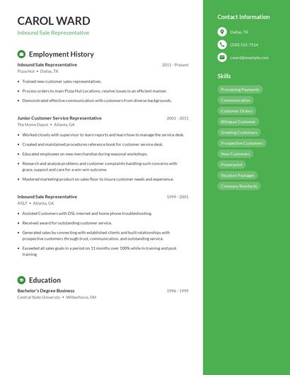 Resume example 4