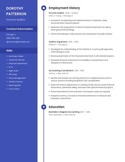 Income Auditor Resume
