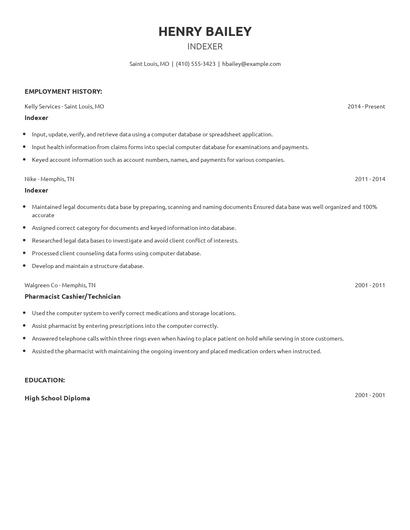 Indexer Resume