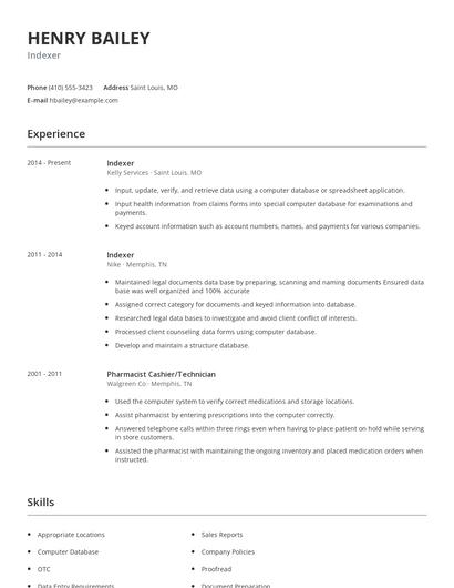 Indexer Resume