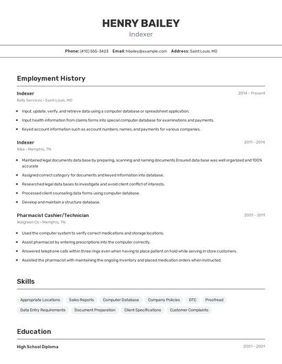Indexer Resume