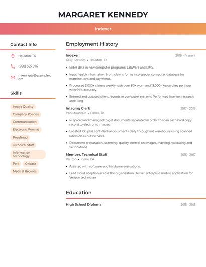 Indexer Resume