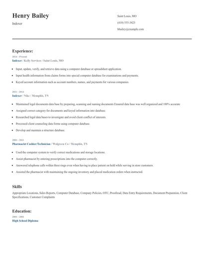 Indexer Resume