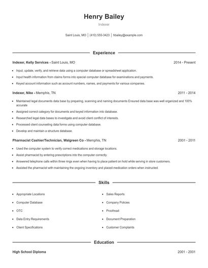 Indexer Resume