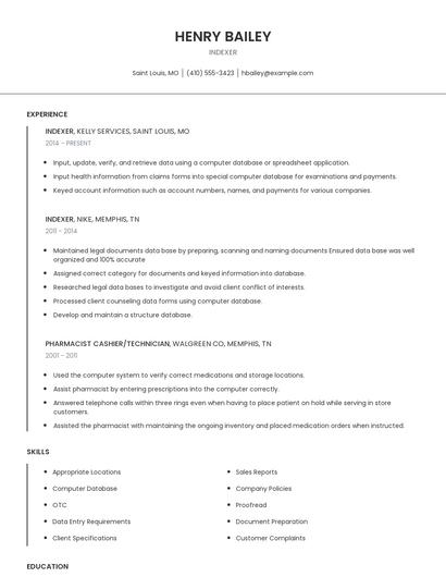 Indexer Resume