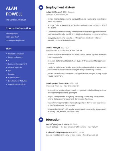 Industrial Analyst Resume