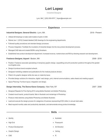 Resume example 1