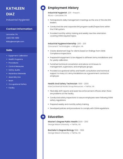 Industrial Hygienist Resume