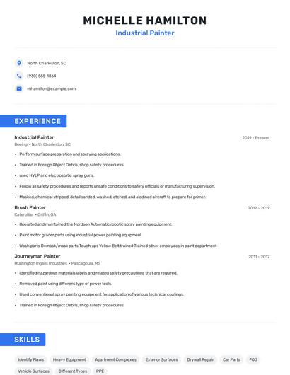 Industrial Painter Resume