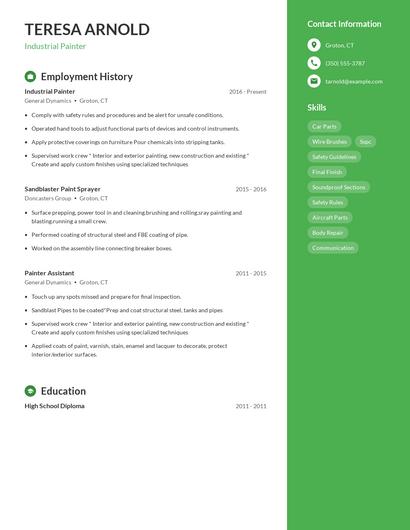 Industrial Painter Resume