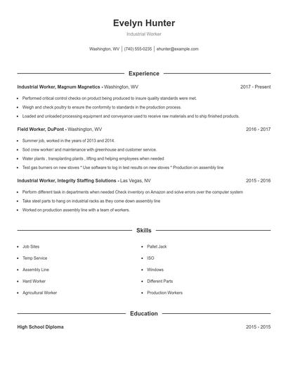 Resume example 1