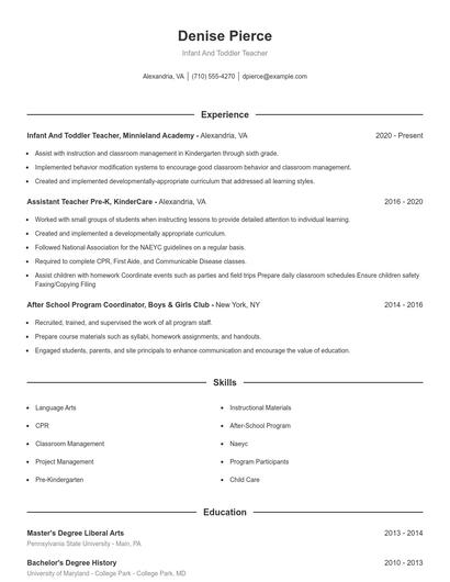 Resume example 1