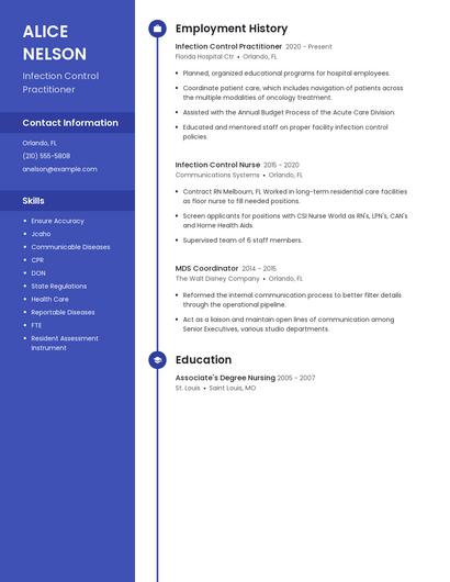 Infection Control Practitioner Resume