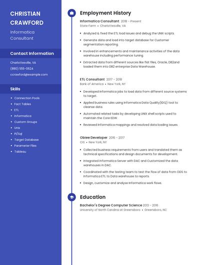 Informatica Consultant Resume
