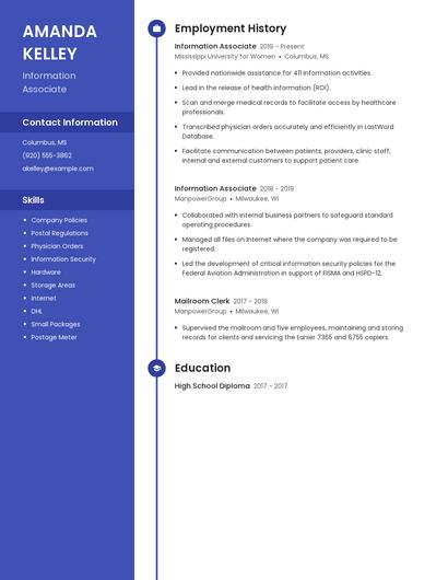 Information Associate Resume
