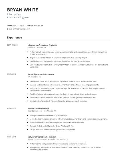 Information Assurance Engineer Resume