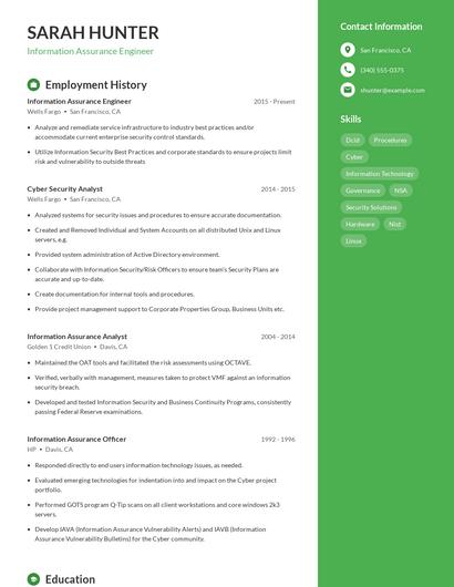Information Assurance Engineer Resume