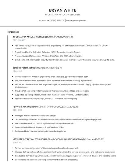 Information Assurance Engineer Resume