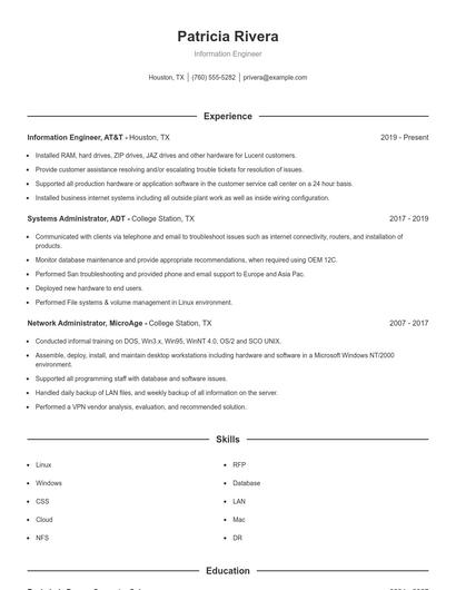 Resume example 1